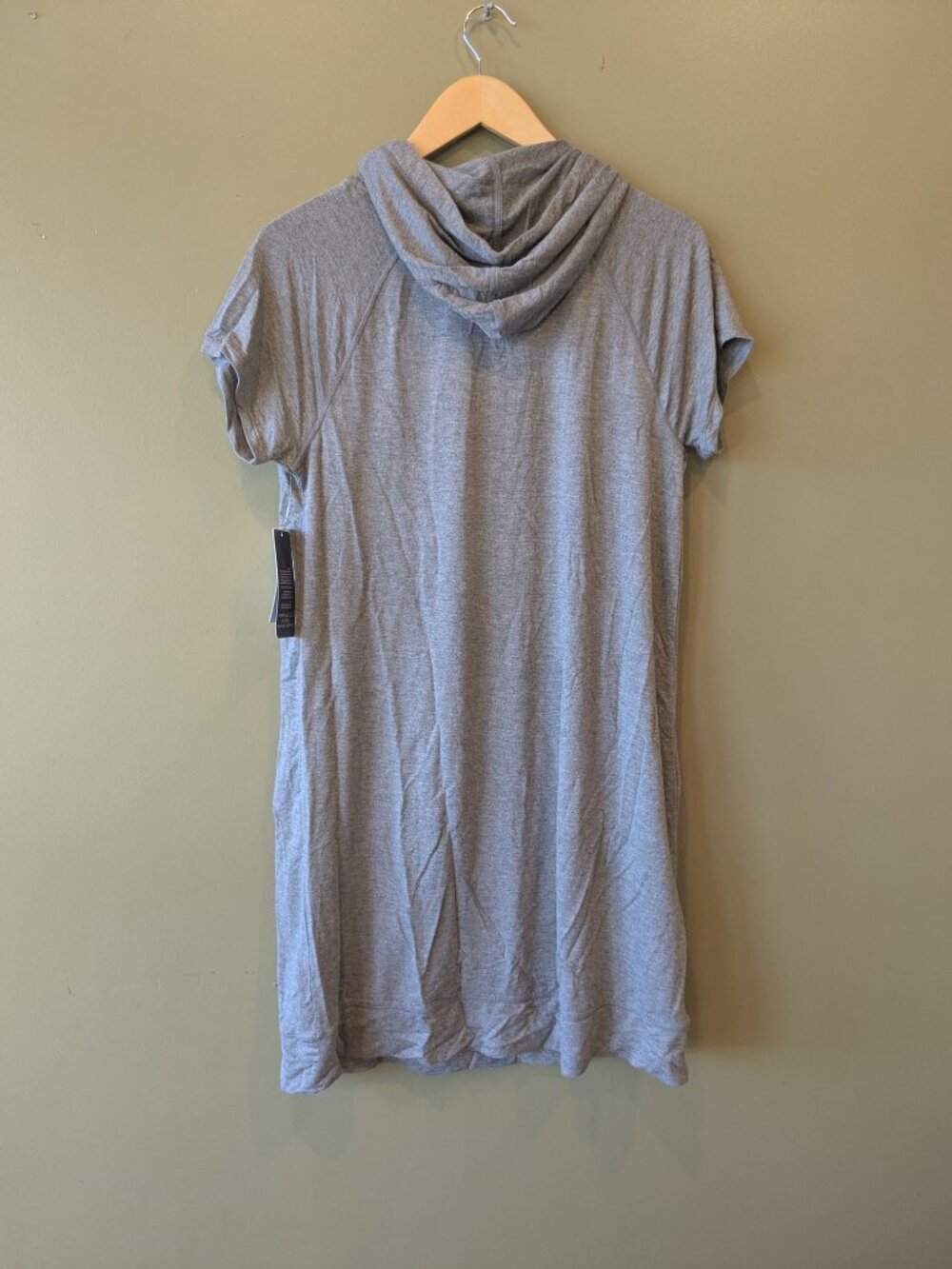 Gaiam Street to Studio Hooded Short Sleeve Dress Med Gray Sporty Athleisure NWT - Picture 7 of 9